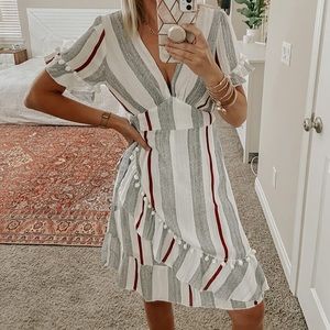 V neck mini dress